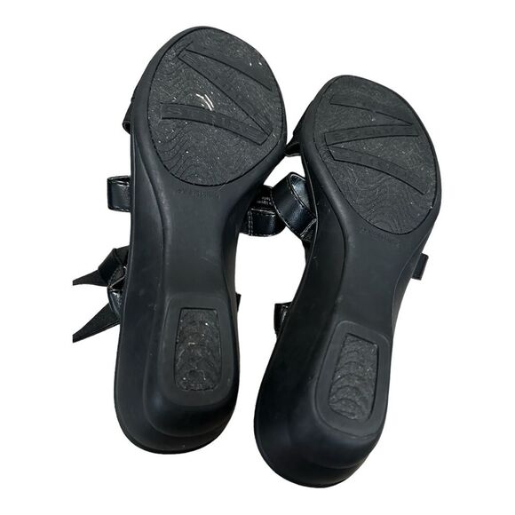 Life stride pull on elastic slight wedge sandals black size 11 - Picture 8 of 9